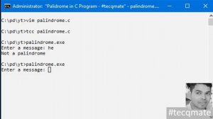 ⚡ Palindrome Test? C Program #tecqmate
