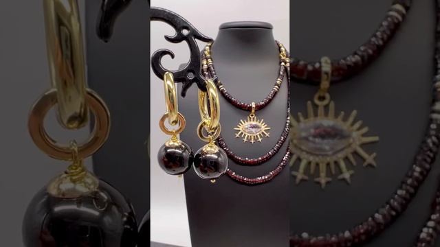 Украшения с ГРАНАТОМ #украшения #шайдова #jewelry #эксклюзивныеукрашения #серьги #бусы #гранат