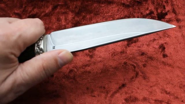 Нож Медведь (литой булат, граб, мельхиор, резной) смотреть онлайн