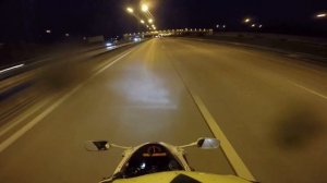 280 км/ч Ночная поездка по ДОН М4.Черный визор и ночная трасса нелучший выбор