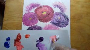 ? Bts ? #Астры. Как нарисовать астры масляными красками. Цветы астры. How to aster flower painting