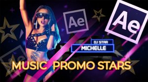 Музыкальное мероприятие всех звезд Music Event promo stars DJ After Effects template intro