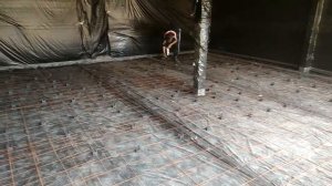 Шлифованный бетонный пол терраццо, пример подготовки.