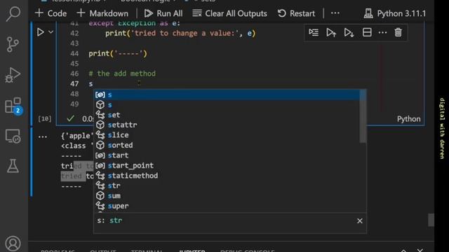 Python sets (basics)