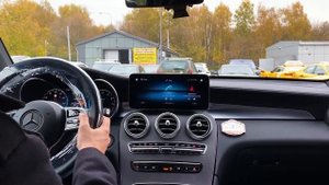 MERCEDES GLС 300. Установка системы контроля слепых зон, видеорегистратора, доводчиков, навигации.