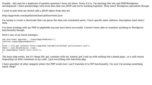 Wordpress: Creating shortcode to pull json array смотреть онлайн