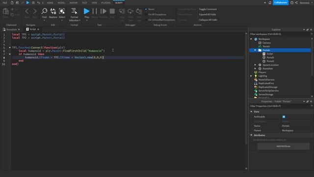 How to create a Teleport Script in ROBLOX STUDIO Scripting tutorial