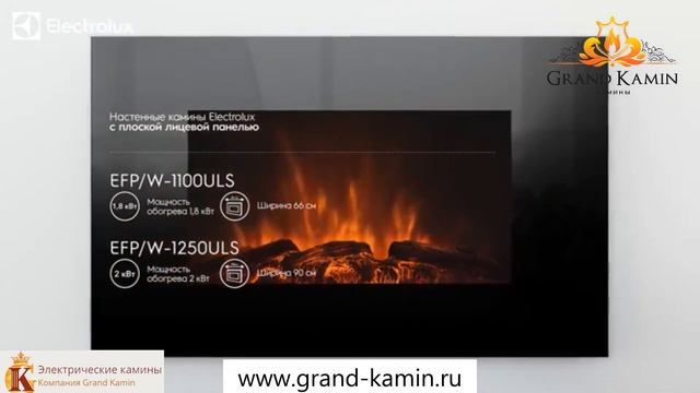 Электрический настенный очаг EFP 1250 ULS от Electrolux в Гранд-Камин