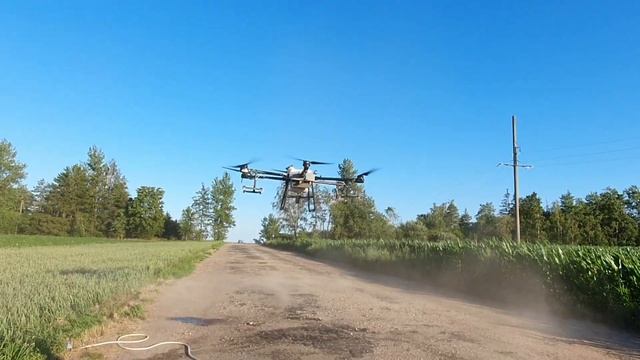 Обработка дроном Dji Agras t30 картошки от фитофторы. смотреть онлайн