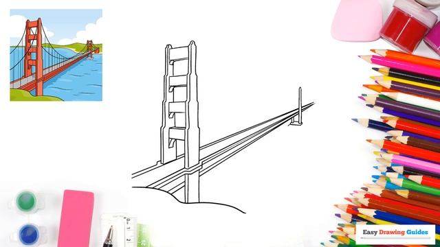 How to Draw the Golden Gate Bridge in a Few Easy Steps: Drawing Tutorial for Beginner Artists смотреть онлайн
