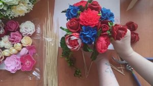 Мыльный яркий букет в стаканчике.Мыловарение.Букет из мыльных цветов.Soap.Собираю букет