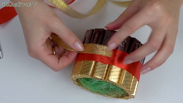 Букет с розами в бобине от скотча ☆ DIY Букет из конфет на Новый Год своими руками ☆ handmade