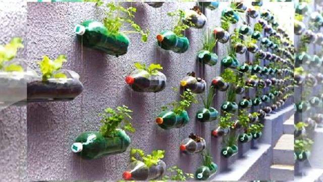 Поделки из бутылок для дачи. Вертикальная клумба смотреть онлайн