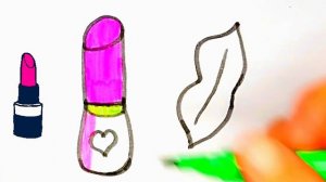 How to Draw a Cute Lipstick for Kids and Toddlers/Как нарисовать милую помаду для детей и малышей