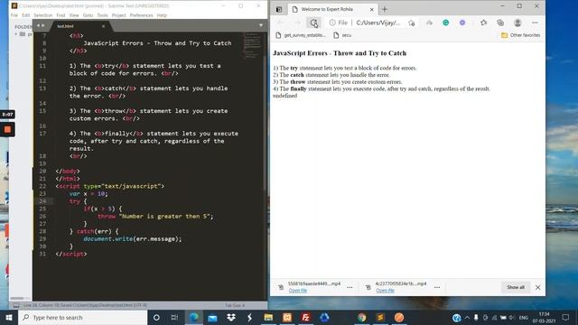 Error Handling in JavaScript (Hindi) | part#33