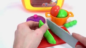 Learn Food Names with a Toy Kitchen Playset and Velcro Foods!