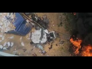 Фура сорвалась с эстакады ЦКАД рядом с Бронницами