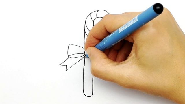 Как нарисовать Новогодний Леденец. Новогодние рисунки для срисовки на открытку и ЛД. #308 смотреть онлайн