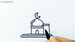 How to draw Mosque step by step