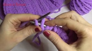 Детский плюшевый плед. Вязание спицами. Knitting Baby plush blanket. Tutorial