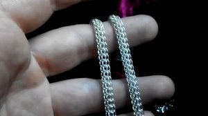 Серебряная цепочка венеция. Цепочка ручной работы из серебра венеция, питон, американка