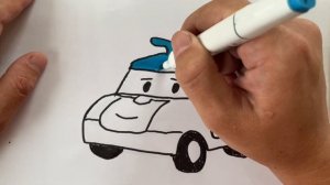 Как нарисовать МАШИНУ ПАТРУЛЬ / мультик раскраска ПАТРУЛЬ для детей / Раскраска Малышам