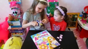 ДАША И МАША Аппликация Рапунцель, Даша кривляется! Маша режет палец!!!