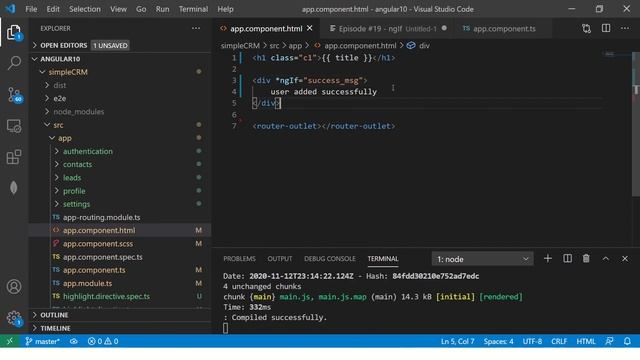Angular 10 Tutorial #19 - ngIf in Angular | Angular 10 Tutorial For Beginners смотреть онлайн