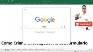 Como Criar Navegador Google dentro de Formulario Excel