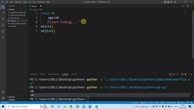 python classes and objects | Learn Coding