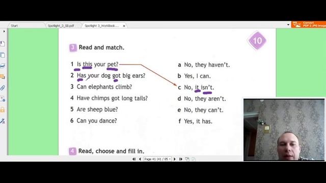 Английский язык рабочая тетрадь 3 класс стр. 40-41  Spotlight 3 Workbook