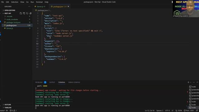 rest api tutorial | mongodb, node js ,express js ,nodemon