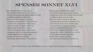 Poetry: Edmund Spenser Amoretti Sonnet 46 - Modernised English with Notes