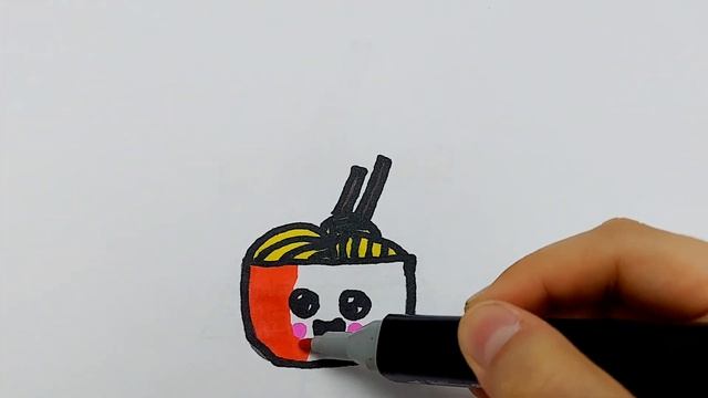 How to draw pasta\ Как нарисовать тарелку с макаронами фломастерами для детей \ for kids