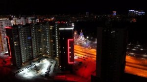 Вечерний зимний Сургут с высоты. 2021.