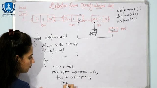 2.12 Deletion from Doubly Linked List (beginning,end,specific position) | Data Structures Tutorials