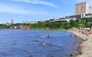 Пляж на Татарской , июль 2022. Владивосток