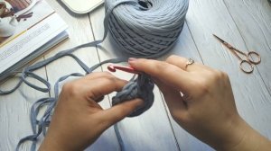 Комплект корзинок из трикотажной пряжи/ Часть 1/ Мини- корзинка 8*8 см/ Вязание крючком