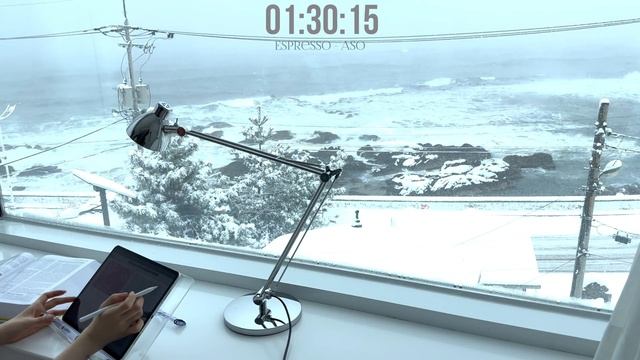 3HR STUDY WITH ME lofi 플레이리스트 - 눈내리는 바닷가 смотреть онлайн