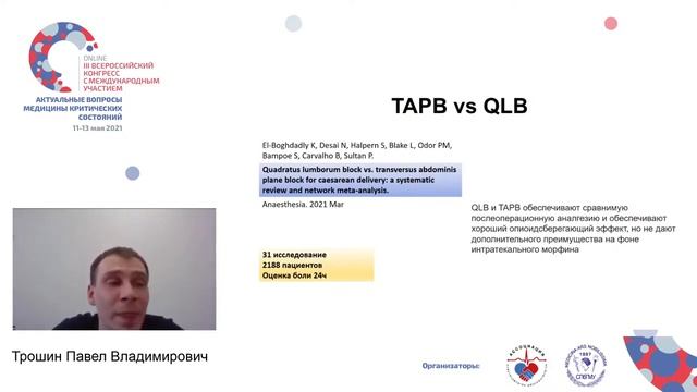 Обезболивание после кесарева сечения Трошин П.В.