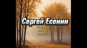 Сергей Есенин. «Не жалею, не зову, не плачу»(кавер нейросети suno)