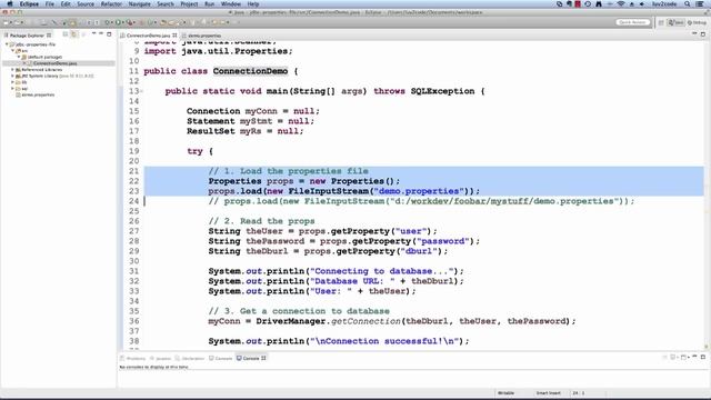 Java JDBC Tutorial – Part 13: Reading Database Connection Info from a Properties file with MySQL смотреть онлайн