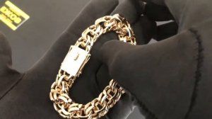 Браслет БИСМАРК. 70 грамм, золото 585, с замком коробка.
