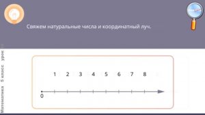 Математика 5 класс (Урок№24 - Представление натуральных чисел на координатном луче.)