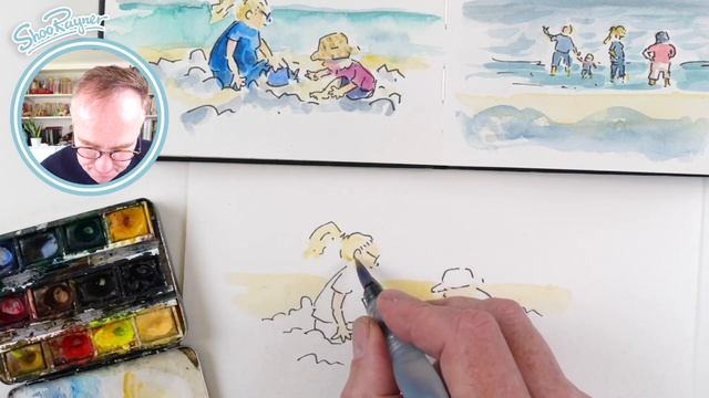 How to sketch on the beach - draw along with me смотреть онлайн
