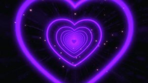 Beautiful ?Purple Heart Background ✨Neon Lights Love Heart Tunnel Loop [2 Hours]