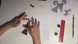 Мастер-класс «Мышата». Аппликация из геометрических фигур.