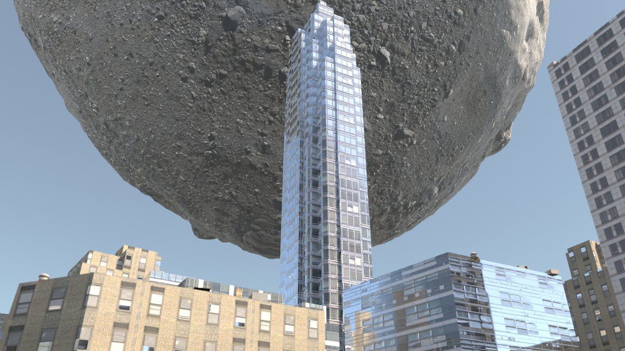 Небольшой околоземный астероид Бенну - сравнение размера города с объектом из группы Аполлонов смотреть онлайн