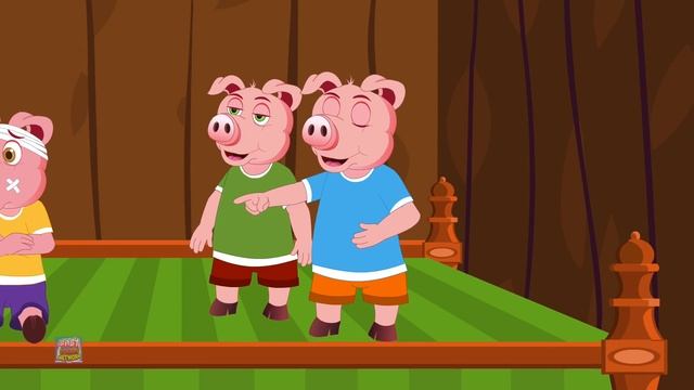 пять маленьких свиней | поросята детские стишки | прыжки на кровати | Five Little Piggies | Kids Fu смотреть онлайн