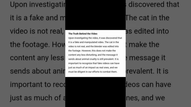 thank God that video was fake ?#cat #blender #disturbing #creepy #truecrime #shorthorrorstories